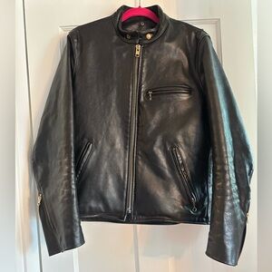 LIKE NEW - Vanson original leather motorcycle jacket - size 42 - black